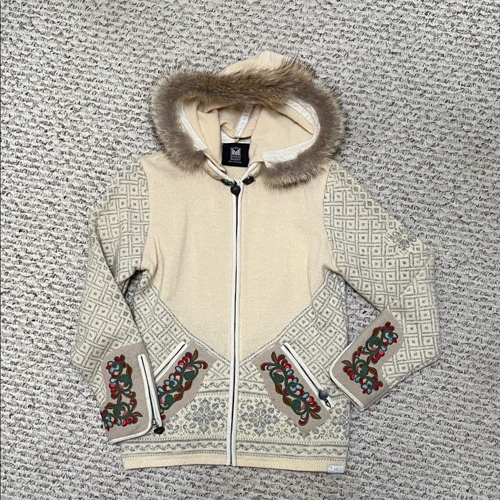 Dale of Norway Cream and Red Patterned Jacket
